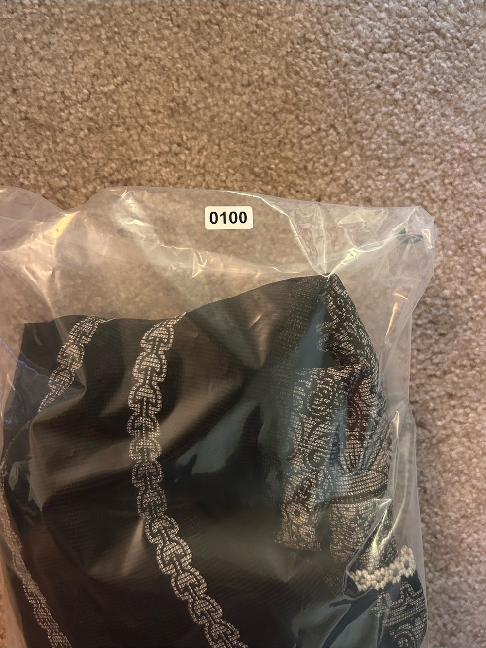 Almirah Black Tunic with Silver Lace Embroidery - Picture 8 of 8